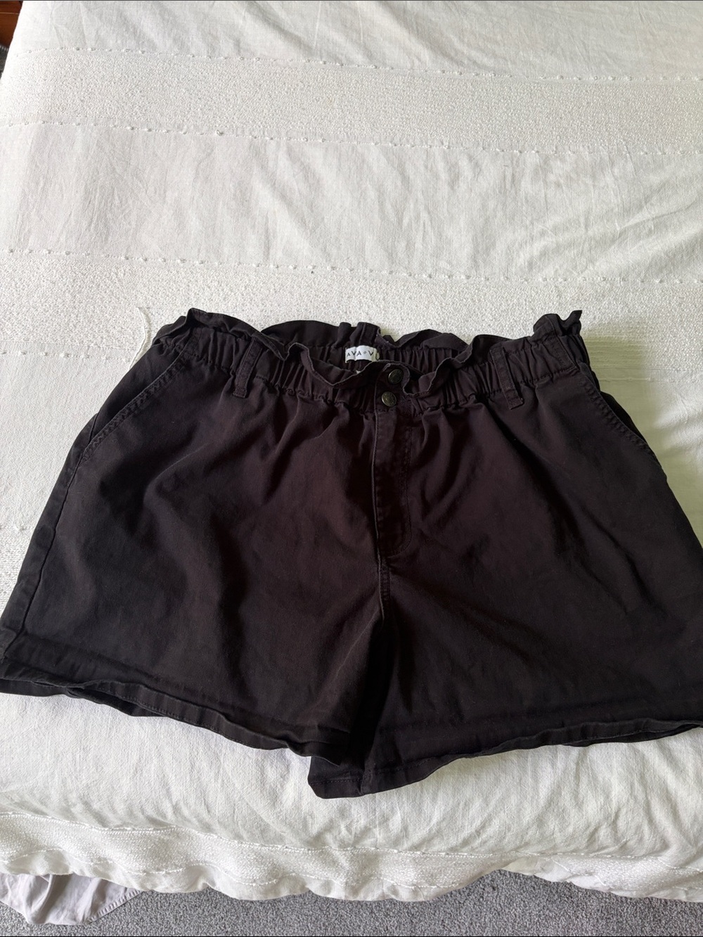Ava & Viv Black Paperbag High Waist Shorts